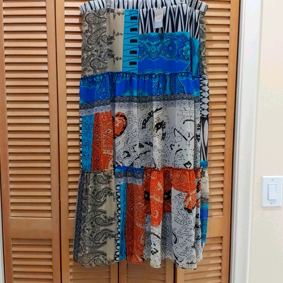 Chicos Patchwork Tiered Maxi